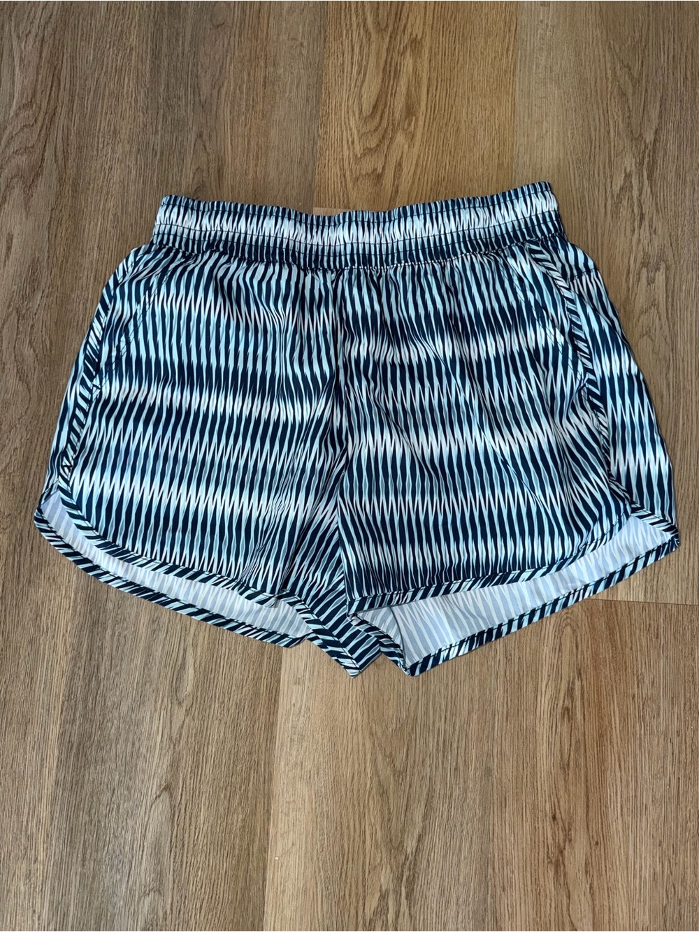Athletic Works Navy and White Patterned Athletic Shorts